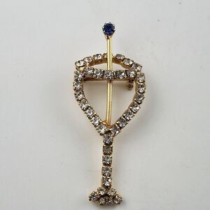 Vintage 1950's Rhinestone Martini Glass  Pin, Brooch Excellent‎ Condition